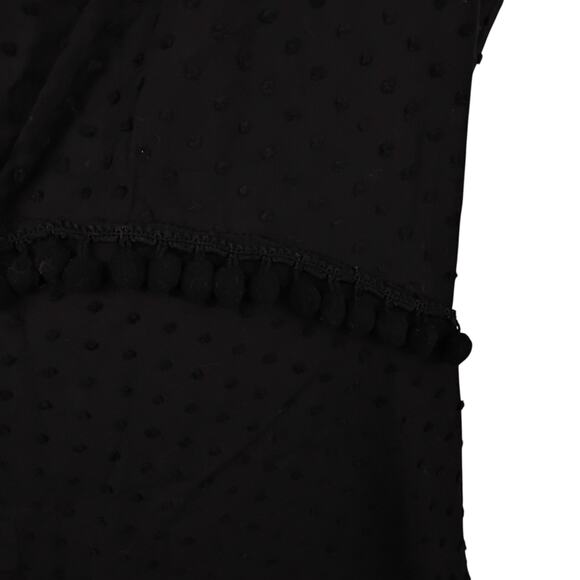 Handmade Swiss Dot Midi Dress Size M Black Sheath Cut Sleeveless Zipper on Back - Picture 10 of 11